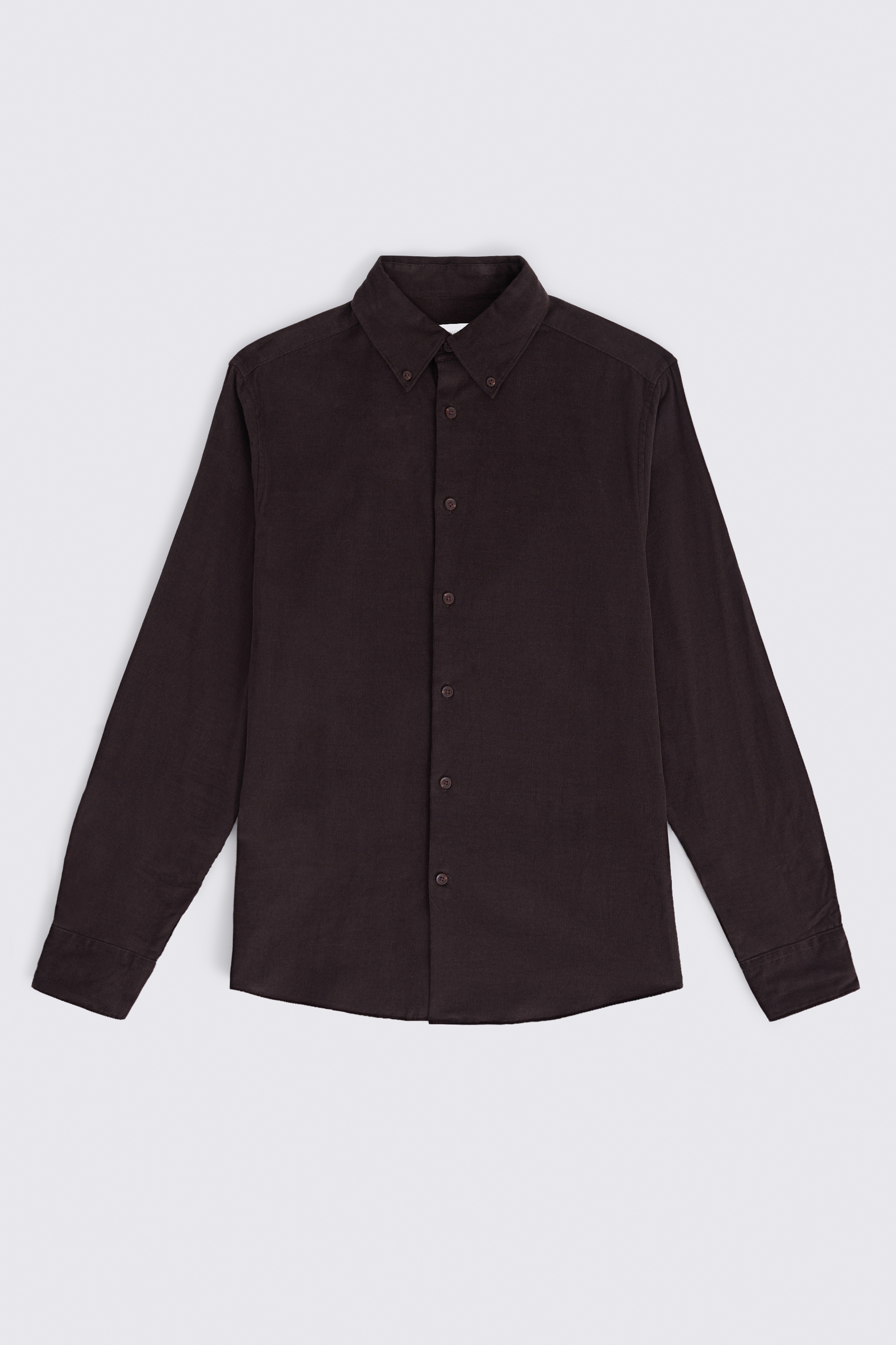 Dark Brown Button Down Corduroy Shirt